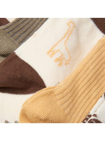 Minymo Kinder Socken "Socks w. Pattern (5-pack)" in Braun