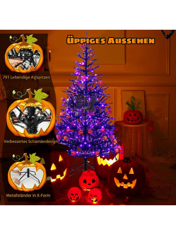 COSTWAY Weihnachtsbaum Halloween LED in Schwarz