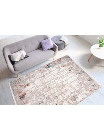 Teppich Boss Kurzflor Teppich Amira 125 - Grau / Lachsrosa