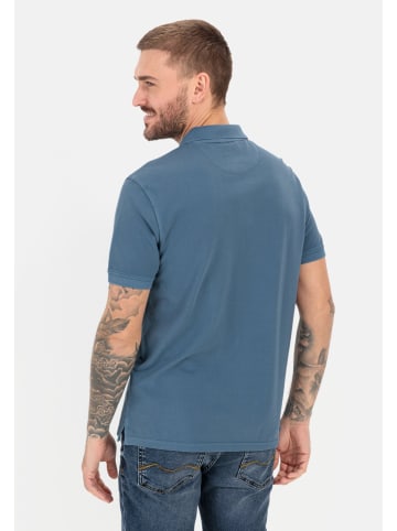 Camel Active Piqué Poloshirt aus zertifiziertem Organic Cotton in Blau-Grau