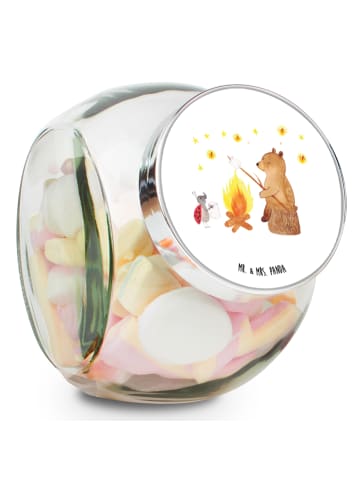 Mr. & Mrs. Panda Glasdose Bär & Marienkäfer Lagerfeuer ohne Spruch in Weiß