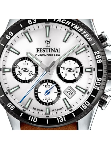 Festina Analog-Armbanduhr Festina Timeless Chronograph braun groß (ca. 45mm)