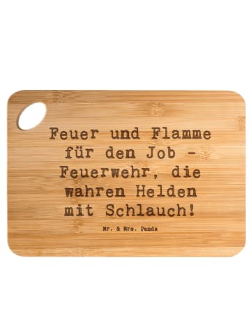 Mr. & Mrs. Panda Frühstücksbrettchen Spruch Feuerwehrmann Helden... in Braun