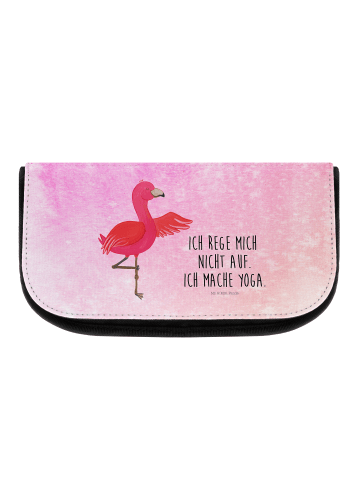 Mr. & Mrs. Panda Kulturbeutel Flamingo Yoga mit Spruch in Aquarell Pink