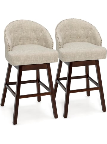 COSTWAY Barhocker 2er Set in Beige