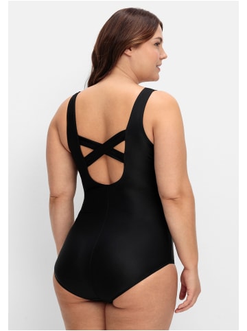 sheego Badeanzug in schwarz