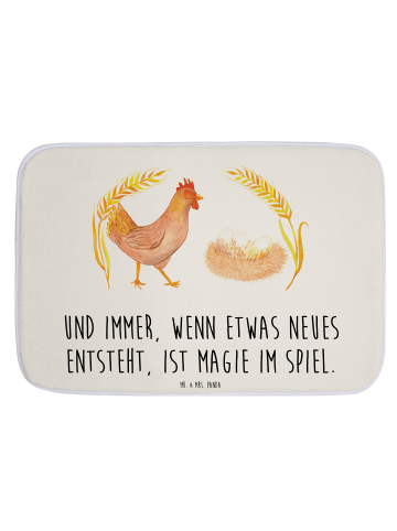 Mr. & Mrs. Panda Badematte Huhn Stolz mit Spruch in Weiß