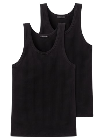 Schiesser Unterhemd / Tanktop Cotton Essentials Authentic in Schwarz