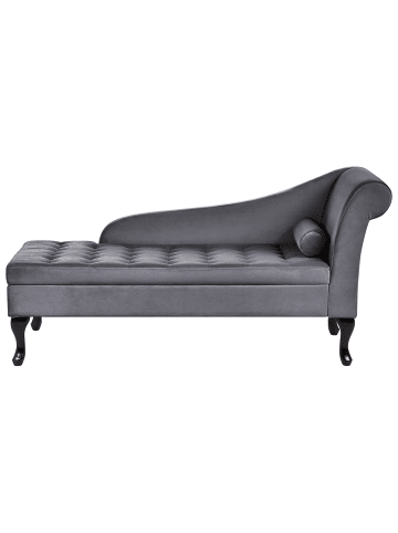Beliani Chaiselongue PESSAC in Grau/Schwarz - (W) 133 x (H) 71 x (L) 62 cm