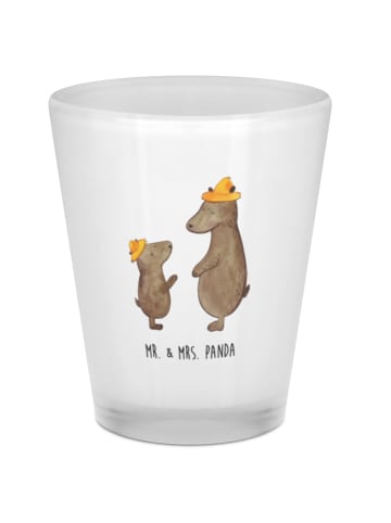 Mr. & Mrs. Panda Schnapsglas Bären mit Hut ohne Spruch in Transparent