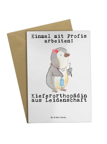 Mr. & Mrs. Panda Grußkarte Kieferorthopädin Leidenschaft mit Spruch in Weiß