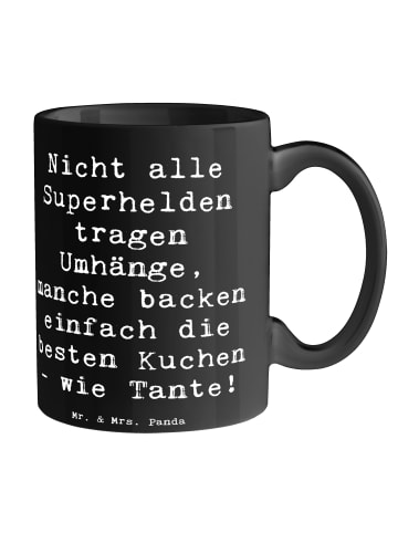 Mr. & Mrs. Panda Becher Spruch Super Tante mit Spruch in Schwarz