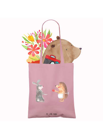 Mr. & Mrs. Panda Shopping Tasche Hase Igel ohne Spruch in Rosa Pastell