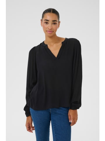 Kaffe Langarm-Bluse KAno in Black Deep