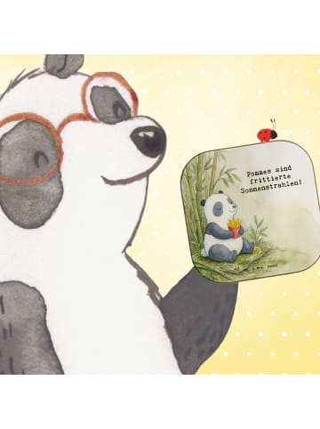 Mr. & Mrs. Panda Holzuntersetzer Panda beflügelt Pommes Design m... in Weiß