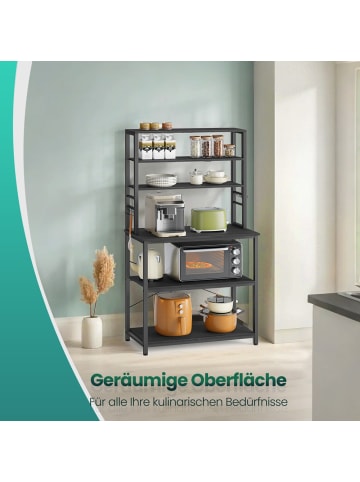 VASAGLE Küchenregal Barnet in Anthrazitgrau-tintenschwarz - (B)80 x (H)167 x (T)40 cm