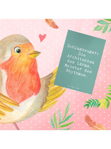 Mr. & Mrs. Panda Beileidskarte Spruch Schlagzeug Architekten mit... in Meeresbrise