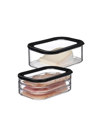 Mepal 2er Set Frischhaltedosen Wurst und Käse Modula in in schwarz
