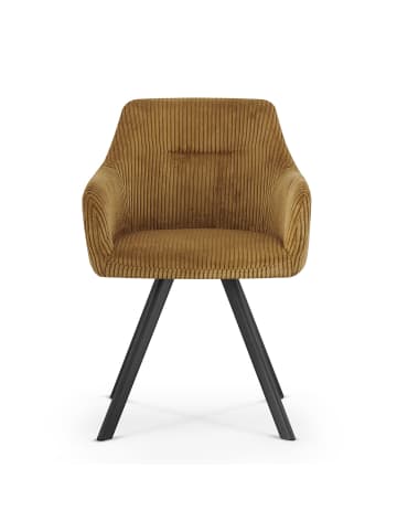 B&D Home 2er-Set: Esszimmerstuhl CYRUS in Gelb - (B)56 x (H)80 x (T)60 cm