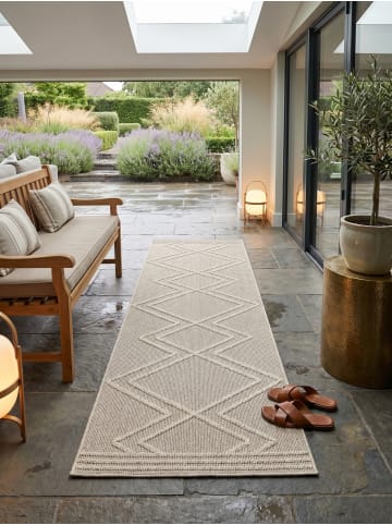 KADIMA DESIGN Teppich Outdoor Waschbar Boho IMST Strapazierfähig OEKO-TEX Balkon in Beige