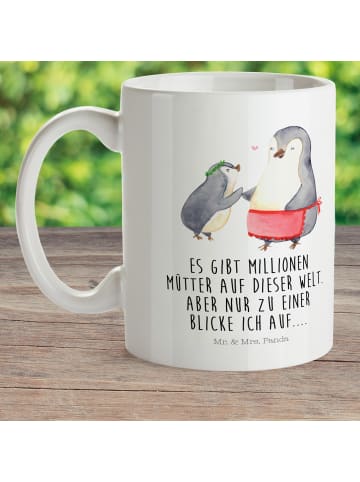 Mr. & Mrs. Panda Haferl Pinguin mit Kind mit Spruch in Weiß