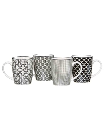 Ritzenhoff & Breker 4er Set Kaffeebecher Takeo 350 ml in schwarz-weiß