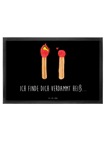 Mr. & Mrs. Panda Fußmatte Streichhölzer mit Spruch in Schwarz