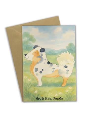 Mr. & Mrs. Panda Neujahrskarte Hund Australien Shepherd Design o... in Weiß