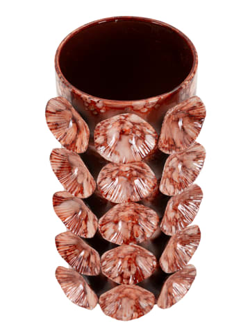 Mauro Ferretti Rote Metallvase, 12,5 x 12,5 x 24 cm