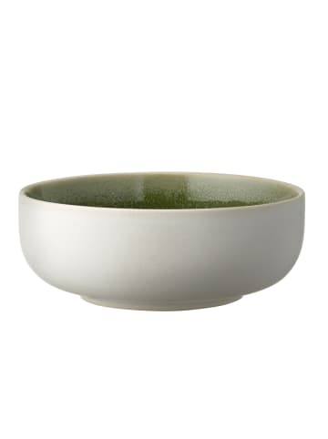 Studio Round Schale North in Matte white/Shiny moss