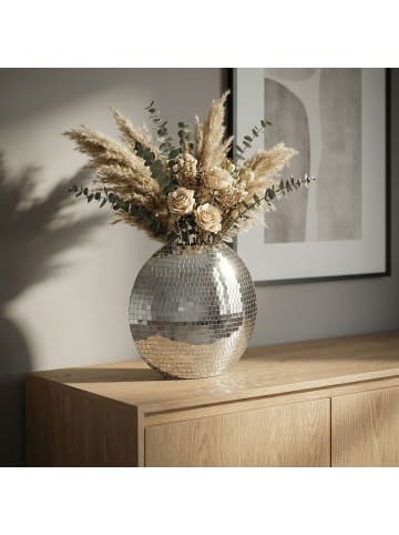 FineBuy Vase in Silber / Metall / 40x10x35