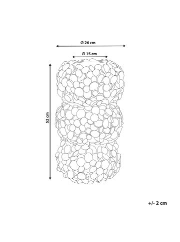 Beliani Blumenvase MUZAKI in Blau/Gold - (W) 26 x (H) 52 x (L) 26 cm