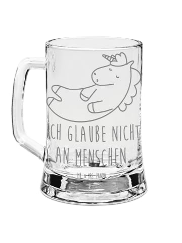 Mr. & Mrs. Panda Bierkrug Einhorn Wolke 7 mit Spruch in Transparent