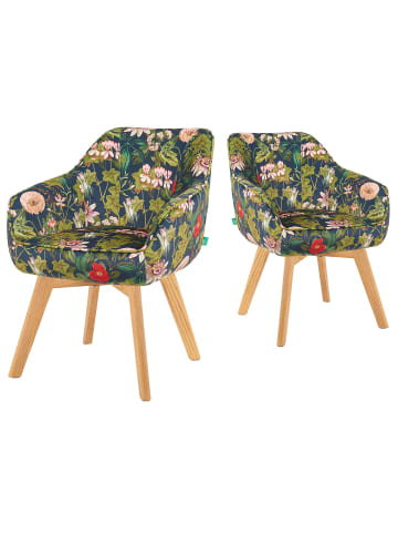 DUBI Möbel 2er-Set: Drehstuhl Mika-Jara in Blumen - (B)60 x (H)82 x  (T)61 cm