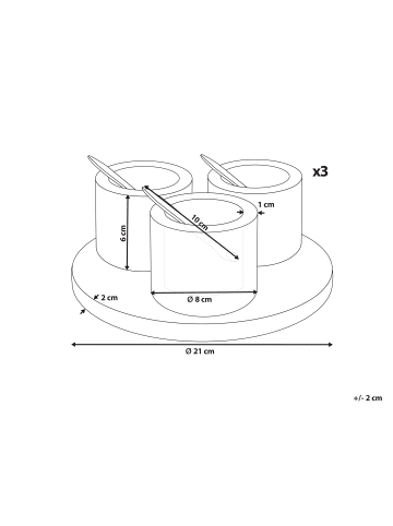 Beliani 1er-Set Serviergeschirr HERAKLION in Bunt/Gold/Braun