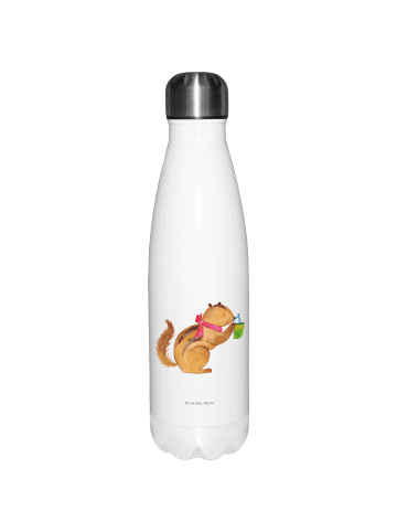 Mr. & Mrs. Panda Thermosflasche Eichhörnchen Smoothie ohne Spruch in Weiß