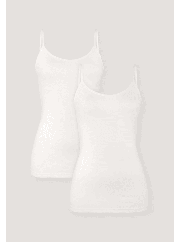 Hessnatur Spaghetti Top Fitted 2er-Set in naturweiss