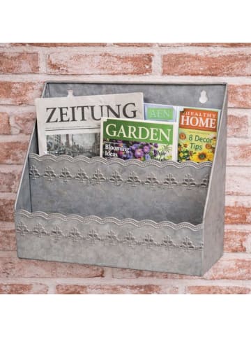 AltoBelli Wand Zeitungshalter FELINI Zink Grau 29x24 cm