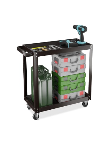 relaxdays Werkstattwagen in Schwarz - (B)78 x (H)76 x (T)35 cm