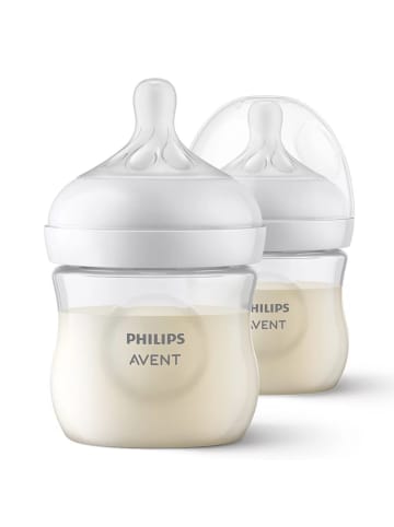 Philips Avent PP-Flasche 2er Pack Natural Response 125ml + Silikon-Sauger in weiss