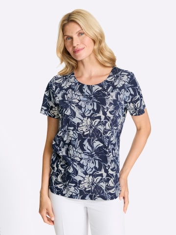 Sieh an! Kurzarmshirt in marine-ecru-bedruckt