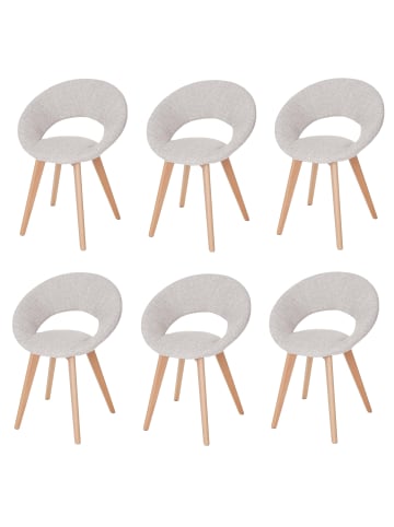 MCW 6er-Set Esszimmerstuhl Almada III, Textil, creme/grau