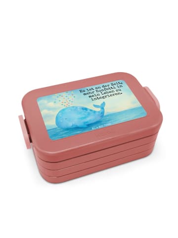 Mr. & Mrs. Panda Lunch Box Wal Konfetti Design mit Spruch in Rot Pastell