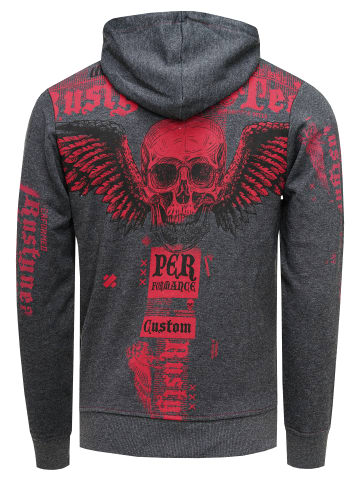 Rusty Neal Streetwear "FLYING SKULL" Sweater in Anthrazit