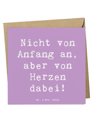 Mr. & Mrs. Panda Deluxe Karte Adoptivkind von Herzen mit Spruch in Lavendeltraum