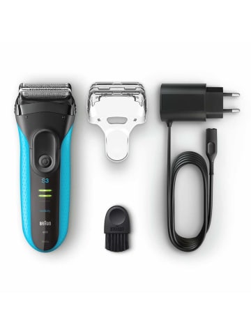 Braun Braun Series 3 ProSkin Elektrorasierer Trimmer Rasierer 3040s schwarz/blau