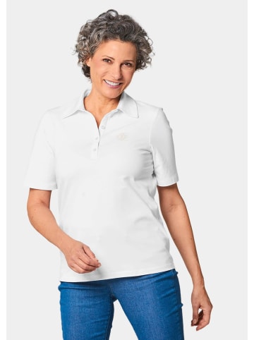 GOLDNER Kurzgröße:  Poloshirt Stretchbequemes Poloshirt in weiß