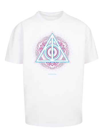 F4NT4STIC Heavy Oversize T-Shirt Harry Potter Neon Deathly hollows in weiß