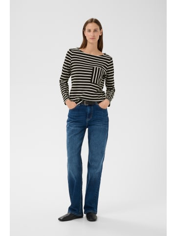 InWear Langarm DELLAIW Gerade Passform in BLACK / WHISPER WHITE STRIPE