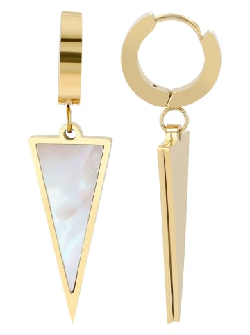 Adeliás Damen Anhänger aus Edelstahl mit Perlmutt in gold